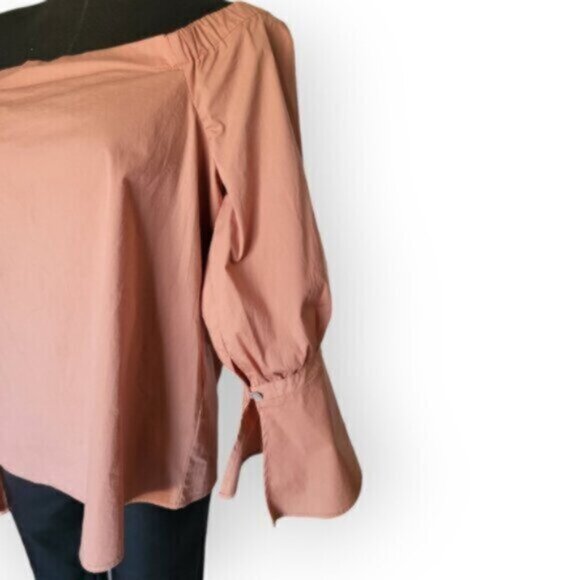 Pastel Rose Puff Sleeve Blouse Size Medium - Picture 2 of 11